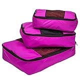 TravelWise Packing Cube System - Durable 3 Piece Weekender Luggage Organizer Set