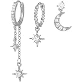 14K Gold Plated Earring Sets for Women Dainty Stud Huggie Hoop Earrings for Multiple Piercing Hypoallergenic Small Hoop Dangle Earrings Cartilage Earring Set