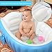 Biubee Baby Inflatable Bathtub - Air Bath Basin with Inflator Pump & 6pcs Colorful Ocean Balls, Non Slip with Soft Cushion Foldable and Portable Suitable for Swimming Pool & Travel(Blue)