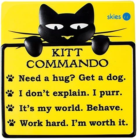 KITT COMMANDO Unique Heavy Duty Cat Refrigerator Magnet for Home, Office, Whiteboard and Metal Surfaces - a Fun Novelty for Kitchen, Bar or Playroom
