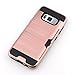 Jwest Galaxy S8 Plus Case, S8 Plus Wallet Card Holder Rubber Bumper Hard PC Back Hybrid [Dual Layer] Shockproof Cover with Card Slots for S8+ Plus 6.2 inch (2017)-Rose Gold