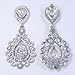 EVER FAITH Wedding Victorian Style Pattern Teardrops Dangle Earrings Zircon Crystal