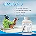 Omega 3 Fish Oil for Dogs - Natural Pet Supplement for Shiny Coat - Wild Caught More EPA & DHA Than Salmon Oil - 180 Capsules No Fishy Smell or Mess - Ideal for Medium Large Dogs