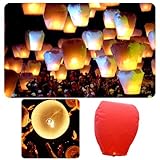 Foxnovo Eco-friendly Oval-shaped Sky Lantern Chinese Kongming Lantern Wishing Lamp - 10 pcs/set (Random Color)