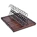 JS HANGER Wood Pants Hangers, 12 Pack Non Slip Wood Skirt Hangers, Smooth Finish Wood Jeans/Slack Hanger with 360° Swivel Hook, Retro Finish