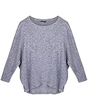 OUGES Women's Batwing Sleeve Knit Casual Pullover Sweater Blouse