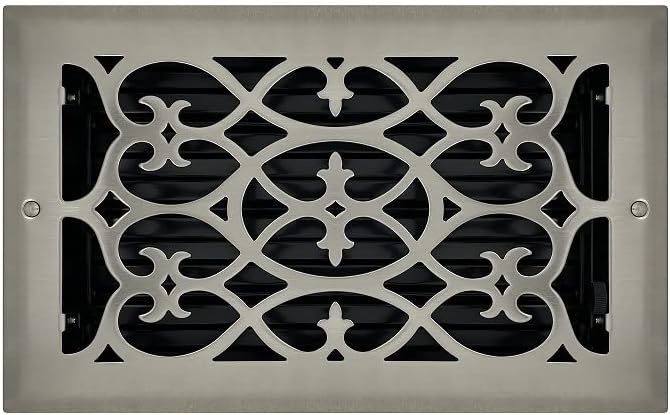 Registers, Grilles & Vents - Brushed Nickel Plated Steel Victorian Register for Floor/Wall Use - 6