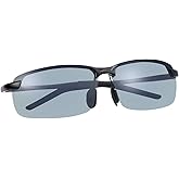 MIRYEA Blue Light Blocking Computer Glasses Photochromic Polarized UV Protection Safety Sunglasses for Men and Women Day and Night Spring Hinge Sports Driving Eyewear Anti Glare Eyestrain Eyeglasses