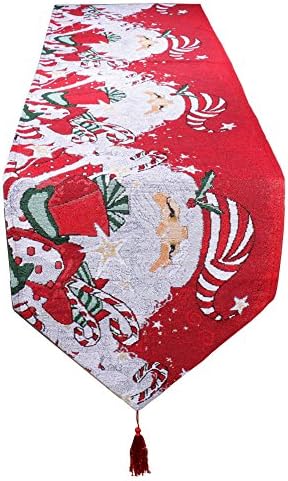 Christmas Party Decorations Red Burlap Dining Table Runner Xmas Ornaments 13 x 70.8 inch