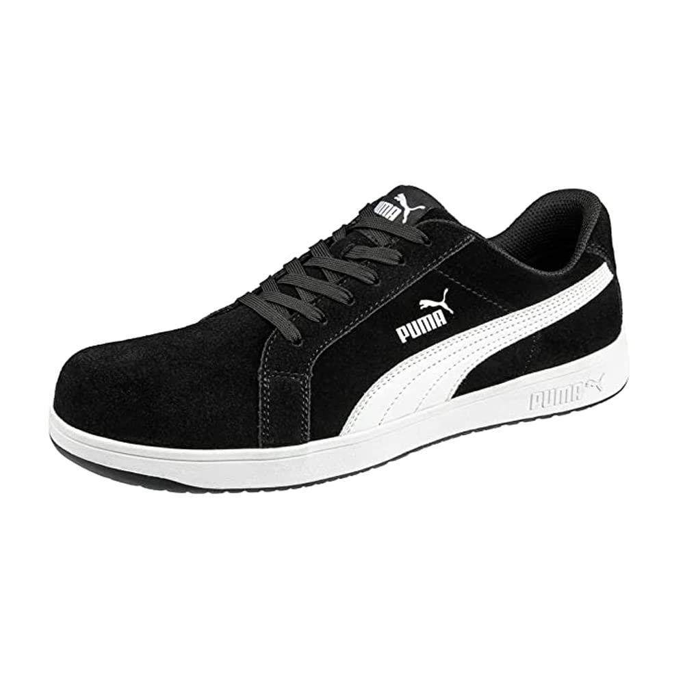 Puma Men's Iconic Suede Low ASTM EH Oxford, Black/White, 10.5 Wide Image