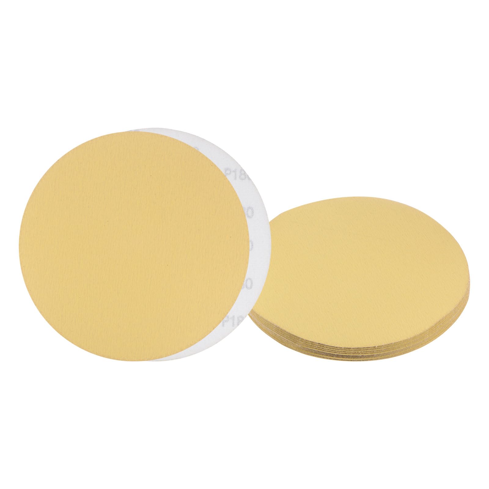 Kozelo 10pcs No Hole Sanding Discs- [ 9 Inch 180 Grit ] Round Hook and Loop Grip Sanding Pads Sheet Sandpaper for Automotive Woodworking Metal Polishing Use| Gold, Aluminum Oxide