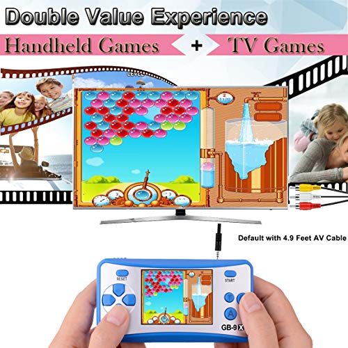 AOKLEE Portable Handheld Game for Kids Adults Preloaded 168 Classic Retro with 2.5'' Color 3.5 MM Headphone Jack and TV Output Display Seniors Handheld Games (Blue) - Thumbnail 4