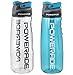 Powerade Chug Water Bottle 32 oz Two Pack Blue/Clear