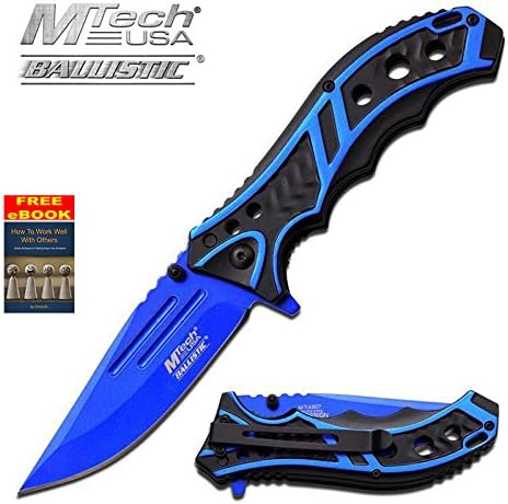 Mtech Ballistic Series Blue Spring Assisted Assist Knives Knife # A907BL + free eBook by OnlyUS