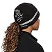 TrailHeads Women's Ponytail Hat - Reflective Cold Weather Running Beanie - Black/Swirl