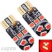 LUYED 2 X Extremely Bright High Power 2835 9-EX Chipsets Canbus W5W 194 168 2825 Led Bulbs,Red