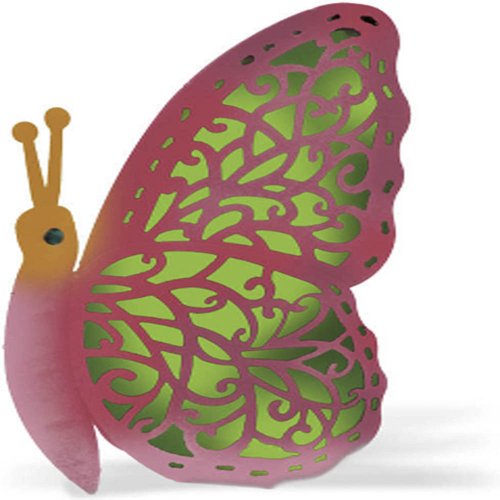 Garden Meadow R1099COLP Solar Crazy Critter Butterfly Yard Art with Pink Light, 12-Inch