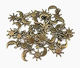 yueton 20pcs Vintage Bronze Sun Moon Star Pendant Findings, DIY Crafts Jewelry Making Charms Accessory
