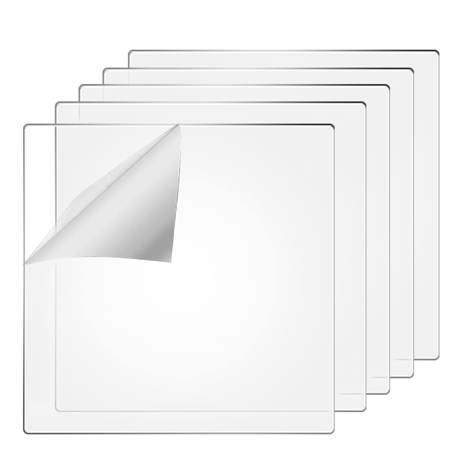 Photo 1 of 4 x 4 Inches Clear Plastic Acrylic Sheets 0.12 Inch Thick Acrylic Square Panel Transparent Square Signs for Crafts and Painting Supplies (10 Pieces)
