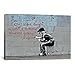 iCanvasART One Original Thought Worth a Thousand Quotings Canvas Art Print by Banksy, 18 by 12-Inch