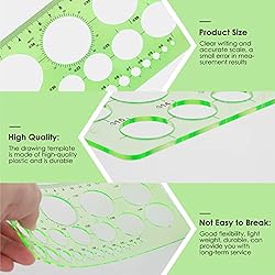 TIESOME 2 Pack Circle Templates Measuring Geometry