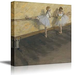 "Dancers Practicing at The Bar by Edgar Degas - Canvas Art Home Art - 12x12 inches