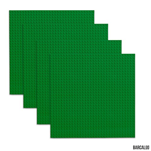 Peel-and-Stick Baseplates - 10 Inch x 10 Inch Baseplate - Green 4 Pack Compatible with all Major Brands