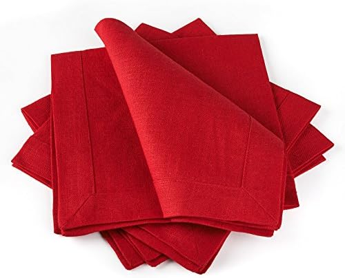 Linen Cloth Table Napkins — Soft and Durable — Set of 4, 16" x 16" — Multiple Colors — Premium Quality — Eco-Friendly 100% Pure European Flax Linen Fabric