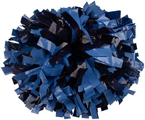 Yesing Pair 6" Plastic Cheerleader Cheerleading Pom Poms with Baton Handle (Dark Blue &amp; Columbia Blue)