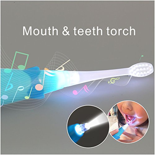 Fairywill Musical Kids Sonic Powered Electric Toothbrush - With A Smart Timer That Uses 7 Popular Kids Songs, Built In LED Lights, 2 Brush Heads, In Blue By Fairywill Fairywill Musical Kids Sonic Powered Electric Toothbrush - With A Smart Timer That Uses 7 Popular Kids Songs, Built In LED Lights, 2 Brush Heads, In Blue By Fairywill