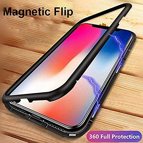 Shopkart Present iPhone X Case,Ultra Slim Magnetic Cover Metal Frame & Tempered Glass Back, Built-in Powerful Magnet [Wireless Charging Support] Full Protection for iPhone X (Black)