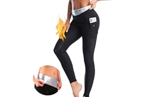 NANOHERTZ Sauna Sweat Suit Weight Loss Shapewear Shorts Pockets Waist Trainer Body Sweatsuit Exercise Fitness Gym Women Girls