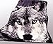 Wild Animal Wolf Print Blanket , Tv, Cabin, Couch, plush,warm, Bedcover Throw , Full Queen, 75 Inches W X 90 Inches H , Silky Mink Cozy, for Girls,boys, Kids,men,women