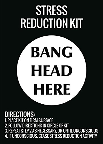 Stress Reduction Kit Bang Head Here Wall Hanging Print Funny Directions Sign Stress Reduction Kit Bang Head Here Wall Hanging Print Funny Directions Sign