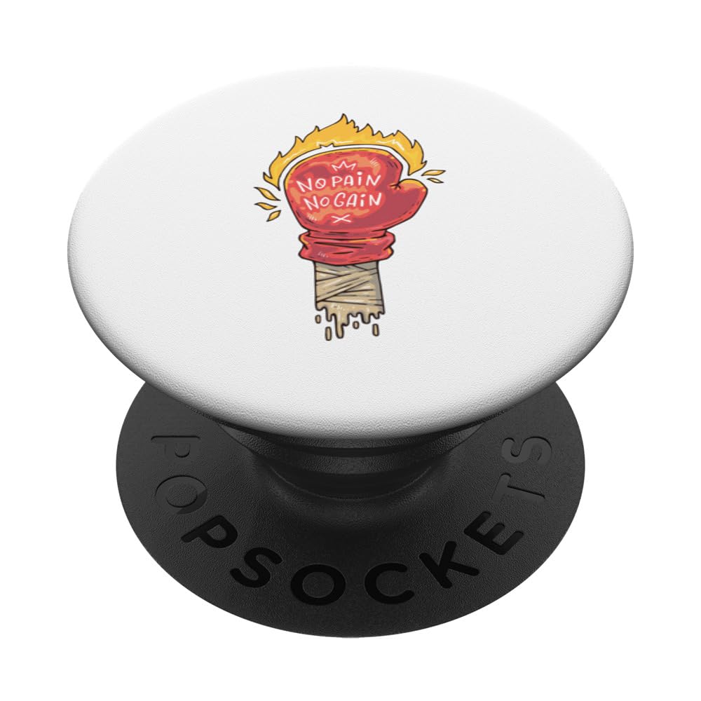 Glove for Boxing with Inscription and Fire PopSockets Swappable PopGrip