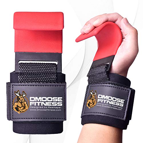DMoose Fitness Hook Grips for Weight Lifting, Powerlifting, Workouts or Crossfit, Thick Gloves Wrist Support Neoprene Padding, Non-Slip Bar Security, Adjustable Heavy-Duty Straps - Thumbnail 7
