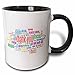 3dRose mug_193340_4 Thank You Merci Gracias Two Tone Mug, Black, 11 oz
