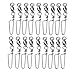 Dr.Fish 20 Pack Fishing Snap Swivels Ball Bearing Swivels Fishing Tackle Saltwater & Freshwater Coast-Lock Lure Snap Clips Terminal Tackle Line Leader Connector Accessories 352LB