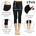 Gnpolo Womens Black High Waisted Plus Size Capri Leggings 2 Pack Tummy Control Soft Slim Yoga Pants
