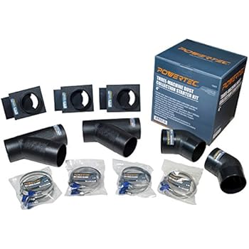POWERTEC 70201 4-Inch Three-Machine Dust Collection Kit