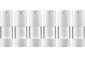 LONGWAY 0.5 Oz (15ML) Empty Refillable Airless Pump Bottle,Travel Foundation Containers,Airless Cosmetic Pump Bottle for Hand