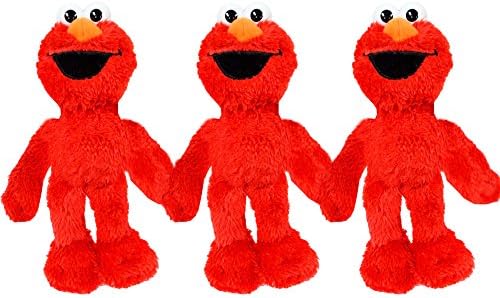 Elmo Party Supplies Sesame Street Elmo Party Favors Pack - Set of 3 Stuffed Plush Elmo Toys, 8" Each
