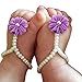 FEITONG 2016 Cute Pearl Chiffon Barefoot Toddler Foot Flower Beach Sandals