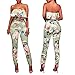 Women's Floral Print Sleeveless Strapless Top Casual Bodycon Stretch High Waist Long Pants 2 Pieces Jumpsuit
