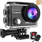 Crosstour CT9100 4K 20MP Action Camera with WiFi EIS LDC Remote Control Sports Camera 40M Waterproof Underwater Camcorder with Accessories Kit (CT8500)