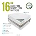 LUCID 16 Inch Plush Gel Memory Foam and Latex Four-Layer-Infused with Bamboo Charcoal Mattress, Twin XL