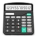 Calculators Desktop, Splaks 2 Pack Standard Functional Desk Calculators Solar and AA Battery Dual Power Electronic Office Calculator with 12-Digit Large Display (1 Basic Black & 2 Updated Silver)