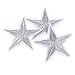 Yalulu 20Pcs Silver Star Embroidered Iron On/Sew On Badge Applique Patch for Clothing