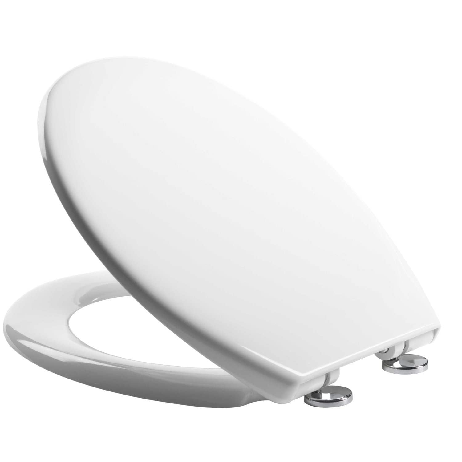 Soft-Close Toilet Seat – Premium Urea Formaldehyde, Porcelain-Like Finish, Quick Release, Adjustable Top Fixing Hinges, Easy Clean, Standard Oval, Sleek White — image 1