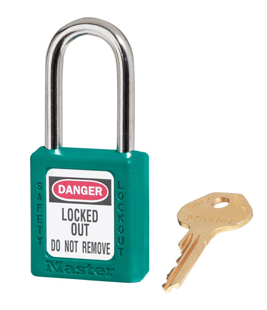 Caledonia Signs 53321 Safety Lockout Padlock, Keyed Different, Teal